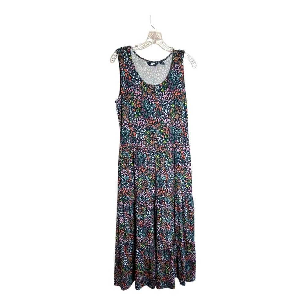 Land's End sleeveless knit floral tiered dress S/P